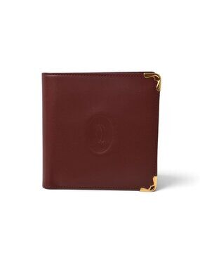 Cartier Folded Wallet Bifold Vintage Must de Cartier Bordeaux